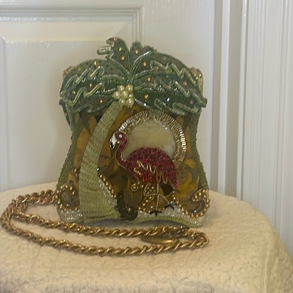 Mary Frances Green and Gold Beaded Bag